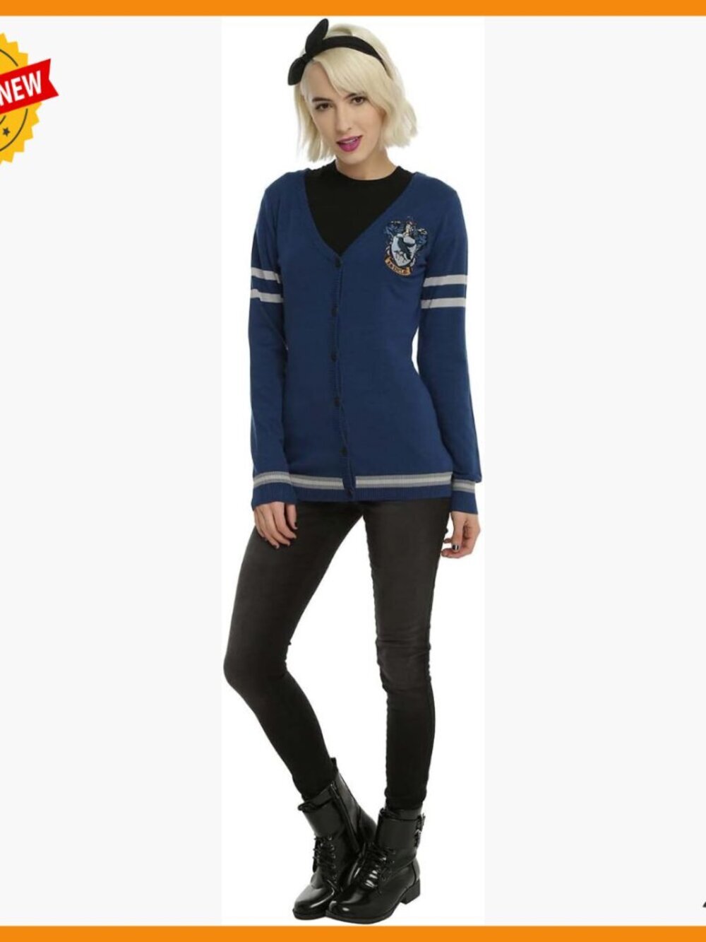 Slytherin House Crest Open Front Cardigan Junior Sweater Knit